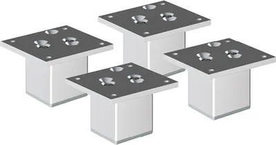 Produktbild von 4er Set sossai Aluminium Möbelfüße 80mm in eloxiertem Design Schrankfüße Sockelfüße