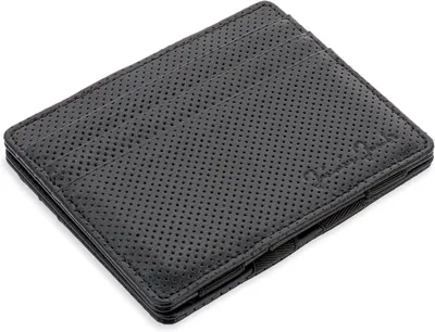 Immagine prodotto di Flap Boy Slim senza tasca per le monete Magic Wallet protezione RFID integrata Magic wallet vera pelle (nero goffrato)