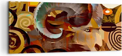 Produktbild von Bild auf Leinwand - Leinwandbild - Tier Abstraktion - 100x40cm - Wand Bild - Wanddeko - Wandbilder - Leinwanddruck - Bilder - Kunstdruck - Wanddekoration - Leinwand bilder - Wandkunst - AB100x40-4037