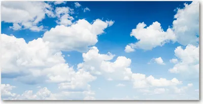 Produktbild von Tulup® Glas-Bild - 100x50 -Wandkunst - Wandbild hinter gehärtetem Sicherheitsglas  - Landschaften - Wolken Himmel - Blau