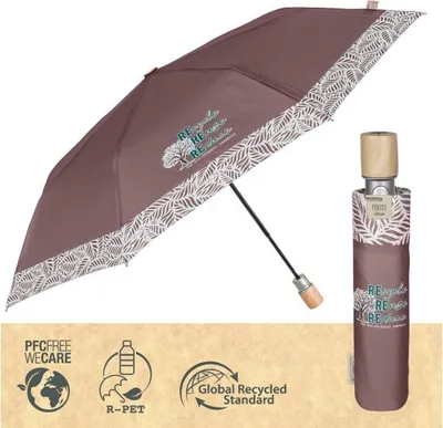 Zdjęcie produktu dla PERLETTI GREEN Składany parasol damski / ceglastoczerwony, 19116