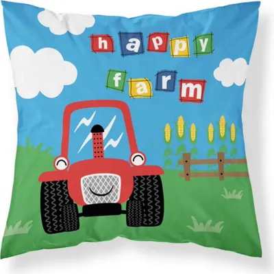 Produktbild von Baby Kissenbezug 40x40 Traktor Bauernhof BAUMWOLLE