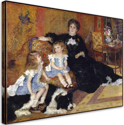 Produktbild von Leinwandbild  Madame Charpentier mit ihren Kindern - Auguste Renoir 60x40 Feeby Bunt bild für die wand bereit zum aufhängen