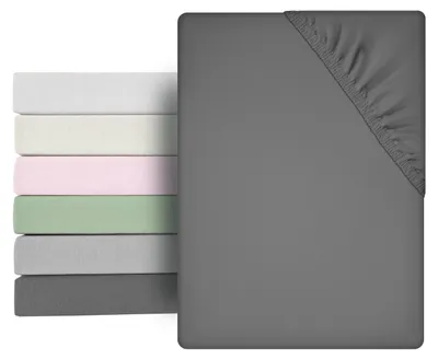 Immagine prodotto di Lenzuolo con angoli in microfibra, microfibra premium, dimensioni: 180x200 cm, grigio scuro, tipo di materasso: materasso standard