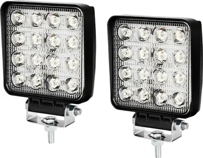 Image de 2X Led 48W Projecteur de travail Projecteur Led Offroad Spotlight réflecteur Projecteur de travail 4320 LM Noir Aluminium