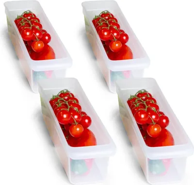 Produktbild von Novaliv 4x Kühlschrank Organizer 30,5 x 7,5 x 8 cm BPA-frei Ordnung  Germany Ordnungsboxen Kühlschrank Lebensmittelecht Aufbewahrung Haushalt Spühlmaschinenfest Ordnungssystem Kühlschrank
