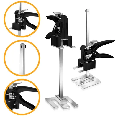 Immagine prodotto di Set di 4 sollevatori per mobili Ikodm, con braccio sollevatore che consente di risparmiare sforzi e sollevare fino a 240 kg, livellatore per piastrelle con regolazione dell'altezza da 0 a 20 cm, accessorio per il montaggio di mobili, porte, finestre e piastrelle