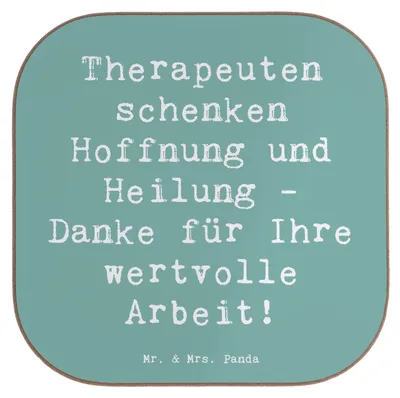 Produktbild von Mr. & Mrs. Panda Untersetzer für Gläser Spruch Therapeut Dankeschön - Meeresbrise - Geschenk, Hilfe, Tischuntersetzer, Bedanken, Patienten, Tischschoner, Dankbarkeit