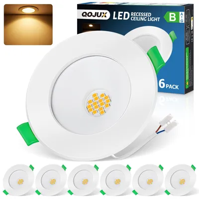 LED-Einbauspots 6er-Set, 5 W, 840 lm, warmweiß, IP44