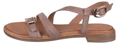 Produktbild von Tamaris Damen Ledersandale hellbraun Größe 40 mit Schnalle, Absatz ca. 1,5 cm