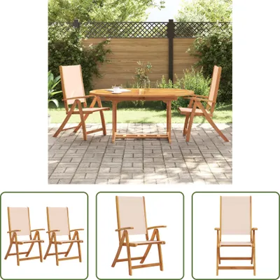 Image de The Living Store Chaises de jardin 2 pcs. Pliable Bois massif Acacia et Textilène
