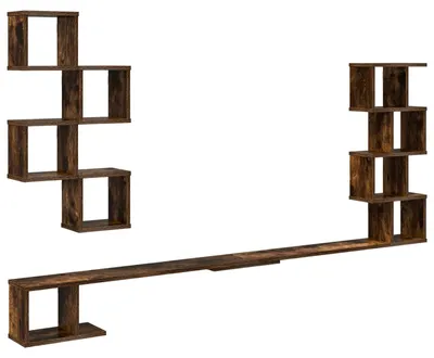 Zdjęcie produktu dla vidaXL RTV stojak do montażu na ścianie, imitacja dębu wędzonego, 180 x 15 x 94 cm