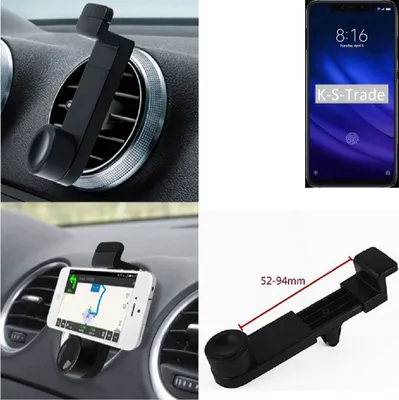 Produktbild von K-S-Trade Lüftungshalterung kompatibel mit Xiaomi Mi 8 Pro KFZ-Halterung Autohalterung Handy-halterung Lüftungsgitter Lüftungsschlitze Schwarz
