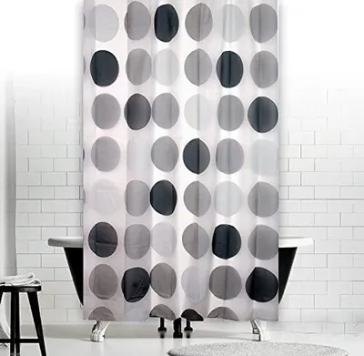 Produktbild von PEVA Duschvorhang Weiss 3D MOSAIK Retro GRAU verschiedene Modelle 120x220 cm inkl. Duschvorhangringe - Überlänge (Retro Grau)