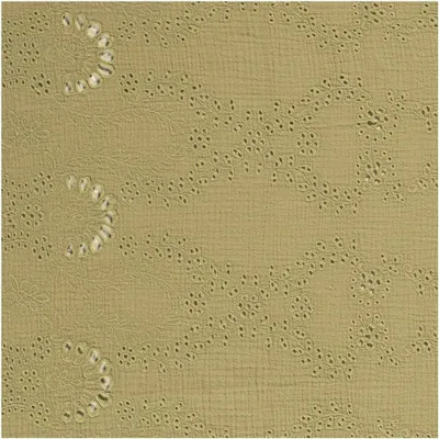 Musselin-Stoff florale Muster ab 50x130cm uni OEKO-Tex Double Gauze Windeltuch Mulltuch khaki