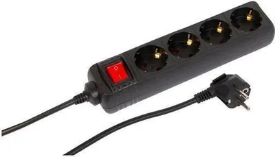 Immagine prodotto di MicroConnect Presa Schuko a 4 vie interruttore on/off 3M Nero (MC-GRU0043BS)