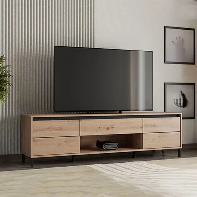 Produktbild von Celico - TV-Schrank, 183x40x52h cm Braun Eichenholz, eine Schublade