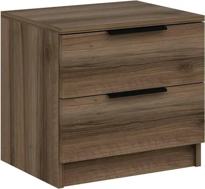 Immagine prodotto di Iune - Comodino, 50x47x40h cm Marrone Noce, 2 Cassetti