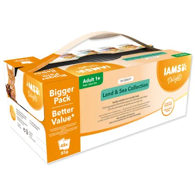 Obrázok produktu pre IAMS Delights morské a suchozemské mäso v omáčke multipack (48x85g) 4080 g