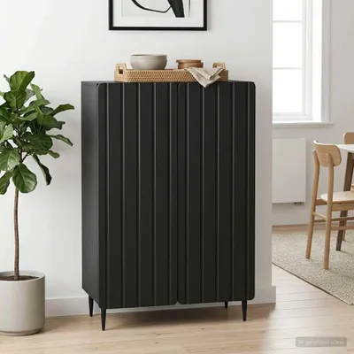Immagine prodotto di Credenza vidaXL nera 66 x 34,5 x 92 cm in materiale derivato dal legno