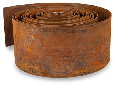 Obrázek produktu pro Okrajová deska pro trávník, délka 10 metrů, výška 14 cm, ocel Corten, pro použití v zahradě