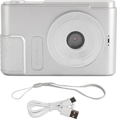 Immagine prodotto di Fotocamera digitale 48MP 4K 16x Zoom Schermo da 2,4 pollici Compatta portatile per bambini studenti Vlog Argento