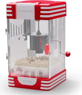 Image de Klarstein Machine a Pop Corn au Design Rétro, Machine Pop Corn Maison, Mini Appareil Popcorn de 300W au Style Cinema, Machine a Pop Corn Sucré et Salé, Pop-Corn Maker en Acier Inoxydable pour Enfants