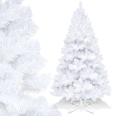 Zdjęcie produktu dla Sztuczne drzewko bożonarodzeniowe Vigevee, 210 cm, z 950 gałęziami z PVC, choinka z podstawą, sztuczna choinka, kolor biały