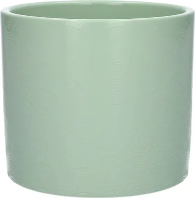 Produktbild von INNA-Glas Pflanzentopf FERDINANTA mit Muster, Keramik, mintgrün-matt, 12,3cm, Ø13,5cm - Keramik Übertopf