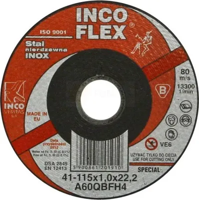 Obrázek produktu pro Řezný kotouč Incoflex na ocel + nerezovou ocel (inox) 115 x 1,0 x 22,2 mm