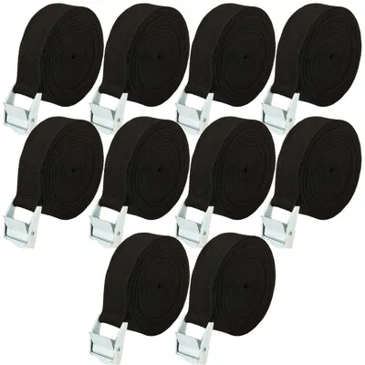 Imagen del producto de Juego de 10 correas de sujeción ajustables de 5 metros con hebilla, para bicicletas y automóviles