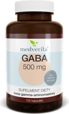 Produktbild von MEDVERITA GABA 500 mg 100 Kapseln – Unterstützung für Entspannung, Stressabbau & besseren Schlaf