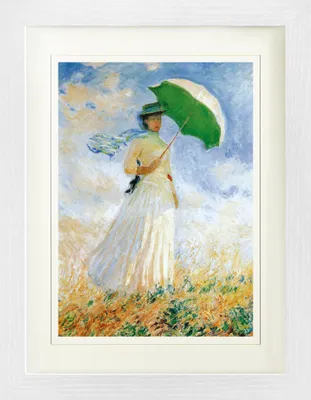 Produktbild von Claude Monet Gerahmtes Bild Mit Edlem Passepartout | Wand-Bilder | Im Bilderrahmen - Frau Mit Sonnenschirm, 1886 (40 x 30 cm)