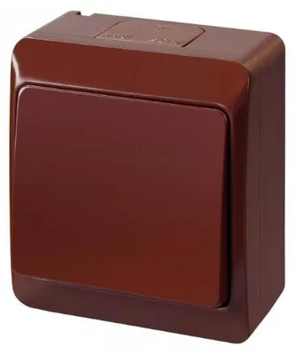 Immagine prodotto di Elektro-Plast | Interruttore Hermes 1 Posto - Marrone - IP44 - Ermetico - Per Interni E Esterni