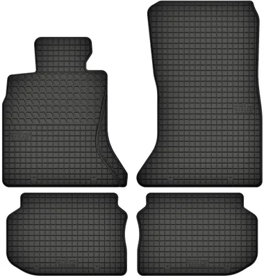 Produktbild von Gummimatten passend für BMW 5-Series F10 / F11 (2010-2013)  Gummi Fußmatten Satz Schwarz + Stopper