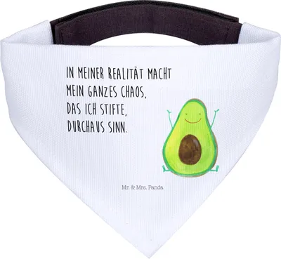 Produktbild von Mr. & Mrs. Panda Hundehalstuch Avocado Glücklich - Weiß - Geschenk, Dreieckstuch, Chaos, Halstuch Für Hunde, Hals Tuch, Bandana, Freude, Hund