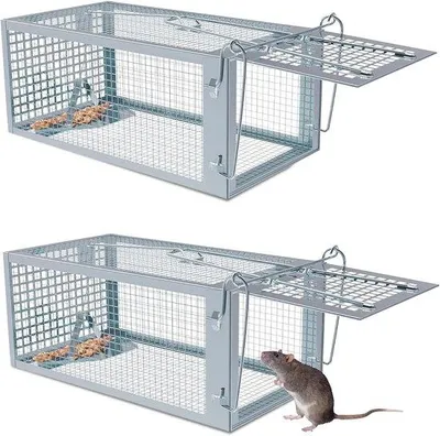 Produktbild von Famanu Lebendfalle für Mäuse, Tierfreundlich, Wiederverwendbar - 2 Stück, Hochsensibel, Einfach zu Reinigen, 27*14*12 cm