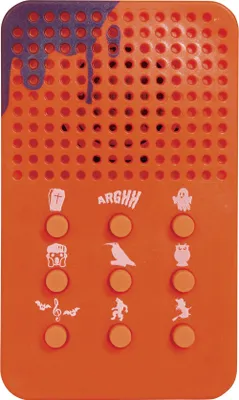 Horror-Lautsprecher 10 cm, Halloween-Deko mit Gruselgeräuschen, orange