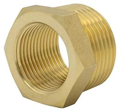 Verloopstück 1/2" x 3/8" AG/IG, Messing, blank, Trinkwasser