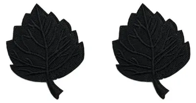 10 Blatt-Patches zum Aufbügeln, gestickt, 5,5 x 4,5 cm, Schwarz