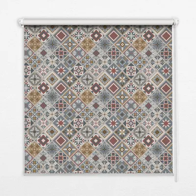 Produktbild von Seitenzug-Rollo Fensterrollo Jalousie - Lichtdurchlässig Springrollos - 80x240 cm - Ornamentale Rhomben