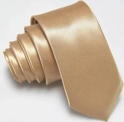 Productafbeelding van CHPN - Das - Champagnekleurige das - Smalle das - Das - Gouden das - Polyester - Universeel - Accessoire - Champagne