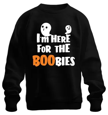 Produktbild von I'm Here For The Boobies Halloween Geist Lustig y Party Sweatshirt Pullover, Schwarz, XL