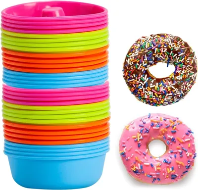 Produktbild von Donutformen aus Silikon – Kuchenformen – Set mit 32 Stück – Backset für Ofen und Heißluftfritteuse – BPA-frei