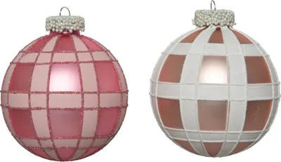 Productafbeelding van Kerstbal glas d8 cm roze a2 KSD