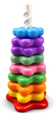 Produktbild von Montessori Stapelturm Baby Regenbogen Motorikspielzeug drehbar