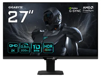Produktbild von GIGABYTE G27Q20T 27” QHD Gaming-Monitor - 2560 x 1440, 200Hz, 0.5ms, G-Sync-kompatibel, FreeSync Premium, HDR10, HDMI 2.0, DisplayPort 1.4, 68,6 cm (27"), 2560 x 1440 Pixel, Quad HD, LED, 0,5 ms, Schwarz