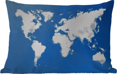 Produktbild von MuchoWow® Outdoor Kissen - Weltkarte - Wolken - Himmel - Kinder - Jungen - Mädchen - 60x40 cm - Wetterfest - Lounge Kissen - Zierkissen - Kissen für Innenräume