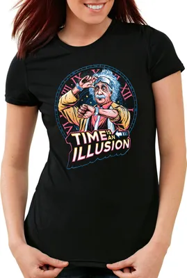 Produktbild von style3 Time Is an Illusion Damen T-Shirt urknall mathematik albert