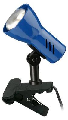 Immagine prodotto di Lampada a morsetto Lampada a morsetto 1xE14 orientabile Interruttore a cordicella metallo blu Briloner